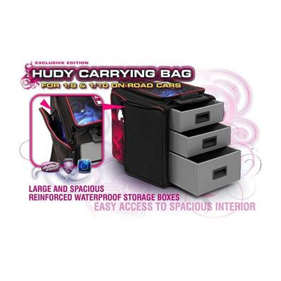 SAC DE TRANSPORT HUDDY GRANDE TAILLE POUR VOITURES 1/10 ET 1/8 (3 tiroirs)