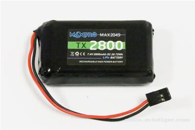 accus TX LIPO (équilibreur incorporé) 2800 mAh 7.4v pour radios FUTABA.