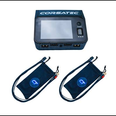 Corsatec Dual Pro charger AC/DC - EU + 2 x PK5 Cables - CORSATEC