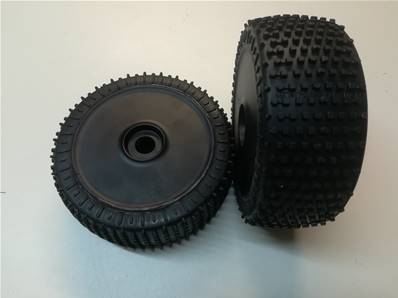 PAIRE DE PNEUS + JANTES NOIRES DIAMÈTRE 180 mm Micro Stud V2 Blue MEDIUM ALLEGEE