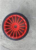 PAIRE DE PNEUS+JANTES ROUGES DIAMÈTRE 160mm ASPHALT BLUE MEDIUM MONTEE COLLEE