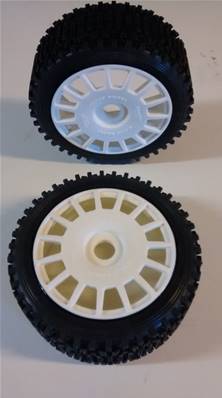 Paire de pneus 168 mm DIRT-XROSS Rally Blue Médium avec jantes blanches
