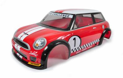 Set carrosserie FG Trophy rouge, décorée, livrée avec aileron