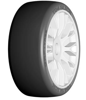 1:8 GT - T04 REVO - XM2 SuperSoft - Mounted CE White Wheel