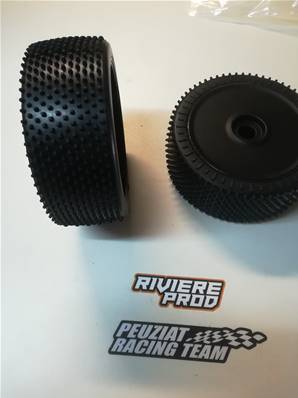 PAIRE DE PNEUS 180mm ASTRO-GRIP WHITE MEDIUM + JANTES NOIRES