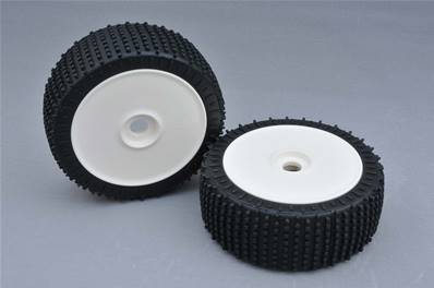 PAIRE DE PNEUS + JANTES BLANCHES DIAMÈTRE 180 mm Micro Stud V2 Blue SOFT ALLEGEE