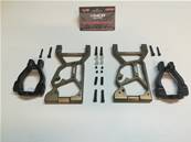 KIT COMPLET DE TRIANGLES AVANT EN ALU AVEC SUPPORT FUSEES 6° PLASTIQUE