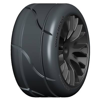 PNEUS GRP 1/5 TC - WX04 REVO - XM2 Médium (Montés collés Jantes noires)
