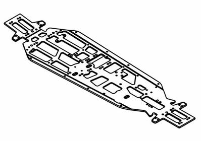 CHASSIS MAX 610mm ALLEGE ANODISE OR EN ALUMINIUM 7075 POUR XR5, W5 OU RR5 MAX