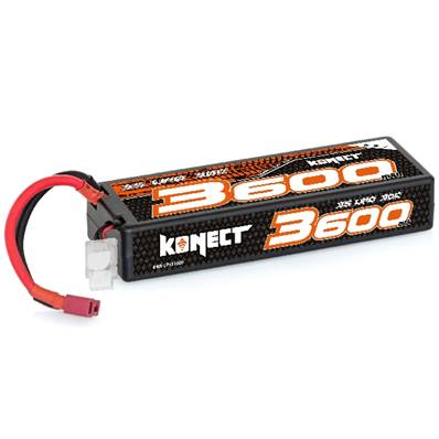 Konect Lipo 3600 mAh 11.1V 40C 3S1P 38.4 Wh (Slim Pack Dean)