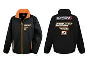 Veste RUSTI DESIGN "Peuziat Racing Team" noire et orange