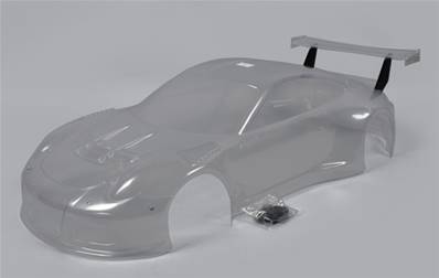 Carrosserie Porsche 911 GT3R transparente (535 mm) avec aileron