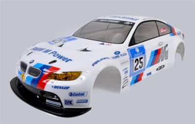 Carrosserie BMW M3 ALMS peinte et décorée pour châssis Piste 1/5 530 mm